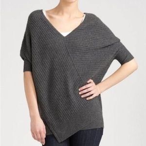 Vince - Charcoal V-Neck Slouchy Yak Wool Sweater, XS